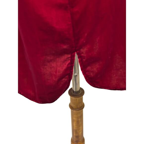 John Mark red velvet button front tunic, quiet luxury, timeless, holiday, artsy - Picture 5 of 7